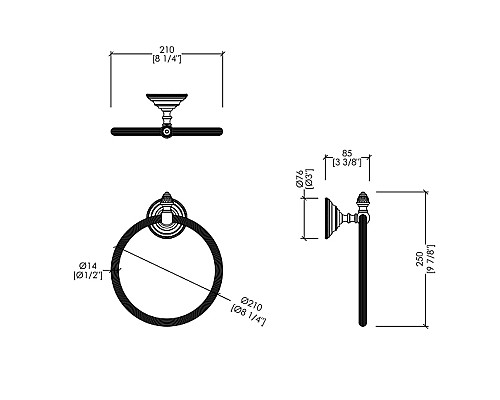 Кольцо для полотенец Devon&Devon Black Diamond BLKD507CR Хром