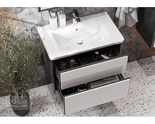 Тумба под раковину Roca Ronda 70 ZRU9302964 белый глянец/антрацит