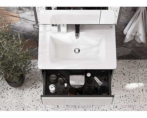 Тумба под раковину Roca Ronda 70 ZRU9302964 белый глянец/антрацит