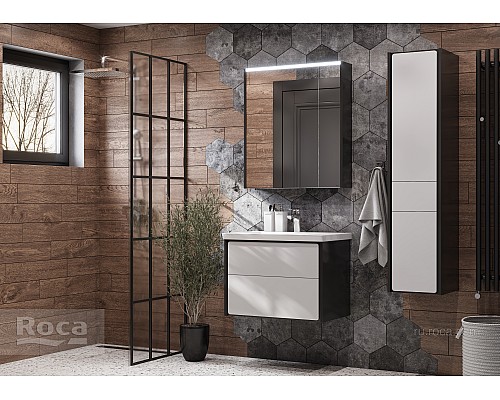 Тумба под раковину Roca Ronda 70 ZRU9302964 белый глянец/антрацит