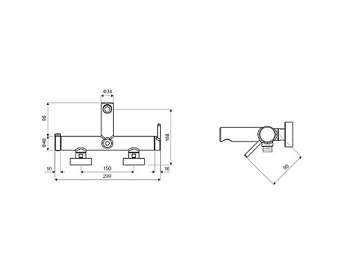 Смеситель для ванны Excellent Pi AREX.1205WH белый мат Смеситель для ванны Excellent Pi AREX.1205WH белый мат