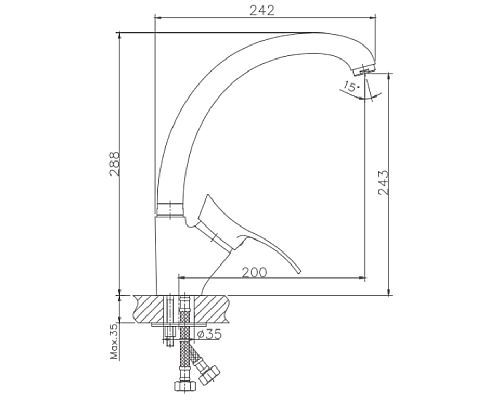 Смеситель для кухни Haiba HB4101 Хром