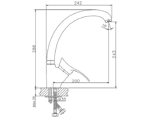 Смеситель для кухни Haiba HB4101 Хром
