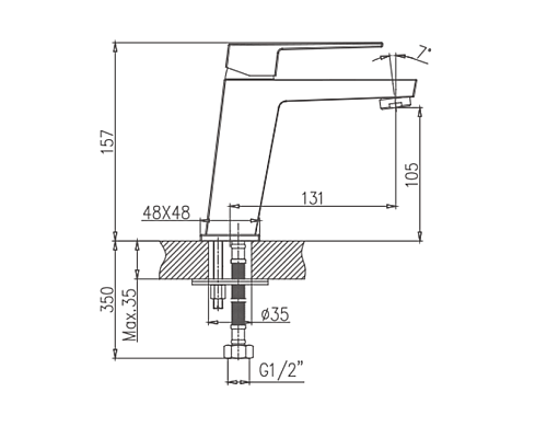 Смеситель для раковины Haiba HB10191 Хром