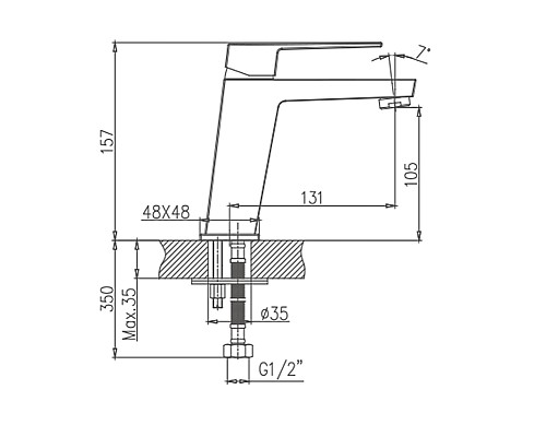 Смеситель для раковины Haiba HB10191 Хром