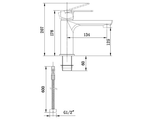 Смеситель для раковины Boch Mann Doris BM8598 Черный