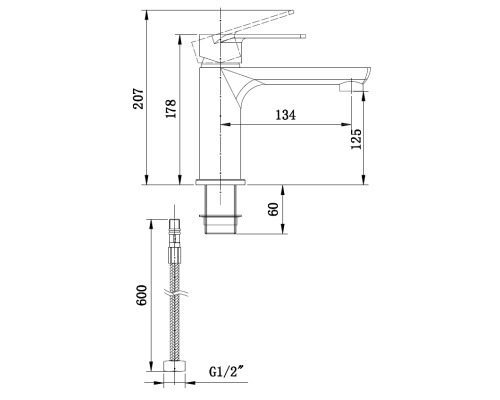 Смеситель для раковины Boch Mann Doris BM8598 Черный