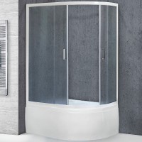 Душевой уголок Royal Bath BK 120х80 RB8120BK-C-L с поддоном профиль Белый стекло матовое