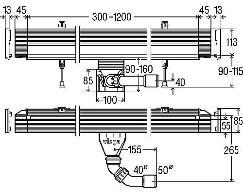 Душевой лоток Viega Advantix Vario 4967.10 736552 без решетки