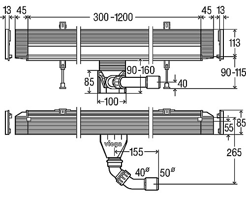 Душевой лоток Viega Advantix Vario 4967.10 736552 без решетки