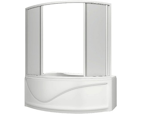 Шторка на ванну Bas Николь 170 ШТ00035 профиль Белый пластик Вотер