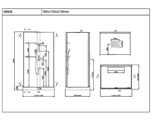 Душевая кабина Black&White Galaxy G8038 110x90 8038000 с гидромассажем