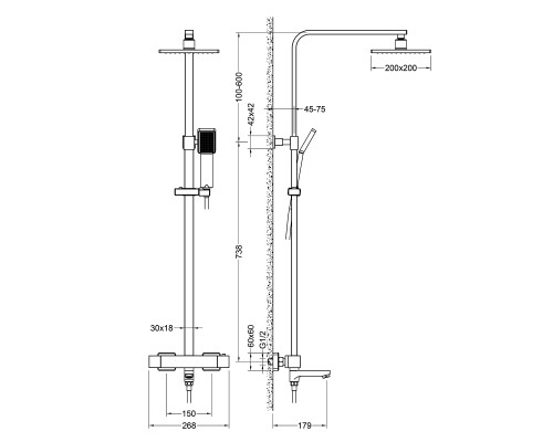Душевая система с термостатом Timo Tetra-thermo SX-0169/00 хром