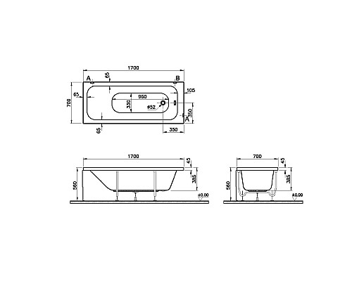 Акриловая ванна Vitra Optimum Neo 170x70 64530001000 Акриловая ванна Vitra Optimum Neo 170x70 64530001000