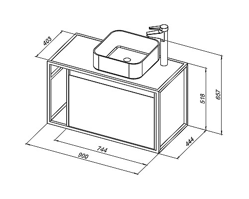 Тумба под раковину Aquanet Nova Lite Loft 90R 261655 подвесная Дуб рошелье