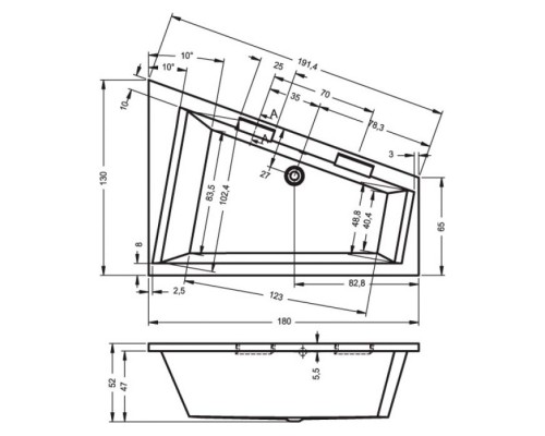 Асимметричная ванна Riho Doppio 180x130 L BA9100500000000