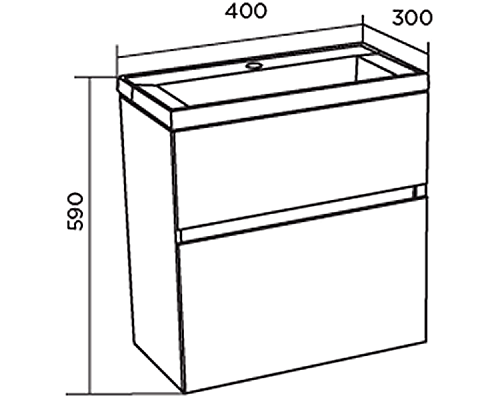Тумба с раковиной Marka One Bumble 40П Ц0000001481 подвесная Белая