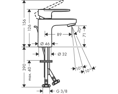 Смеситель для раковины Hansgrohe Vernis Blend 71558670 Черный матовый
