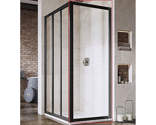 Душевая стенка Ravak Supernova APSS-75 940303R2Z1 профиль Черный стекло Transparent