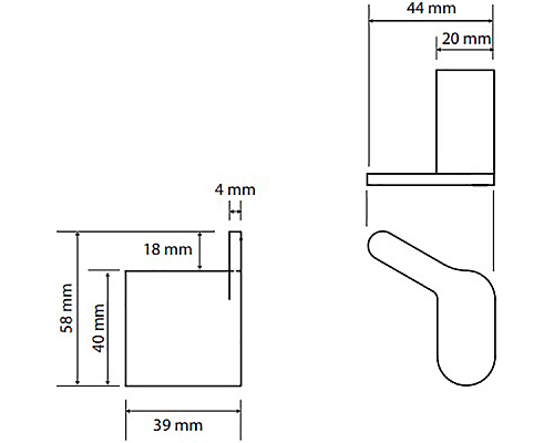 Крючок Bemeta Organic L 157106191L Хром