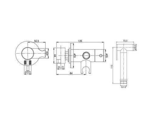 Гигиенический душ со смесителем Fiore 30NN8590 Черный