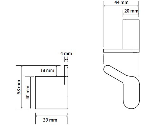 Крючок Bemeta Organic L 157106191L Хром