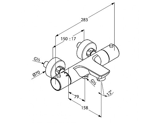 Термостат для ванны и душа Kludi Objekta Therm E 352010538