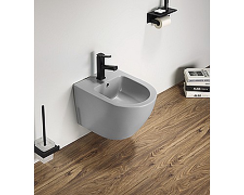 Биде CeramaLux В2342BDMH подвесное Светло-серое матовое