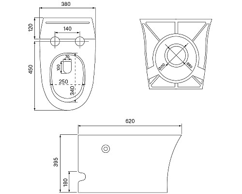 Унитаз Iddis Pulse PULIDSEi26 приставной с сиденьем Микролифт