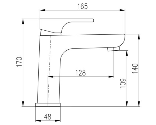 Смеситель для раковины Rav Slezak Yukon YU128.5CMAT Черный матовый
