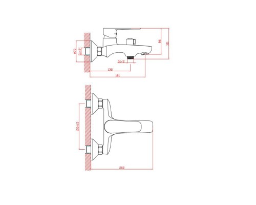 Смеситель для ванны Cron CN60523 Хром