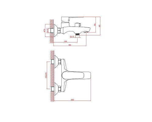 Смеситель для ванны Cron CN60523 Хром