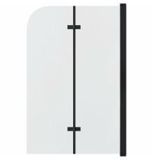 Шторка на ванну Grossman 110x150 профиль Черный стекло прозрачное