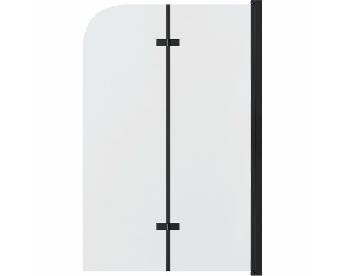 Шторка на ванну Grossman 110x150 профиль Черный стекло прозрачное