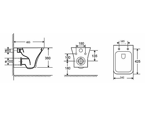 Унитаз Grossman Galaxy GR-4476S подвесной Белый глянец с сиденьем Микролифт