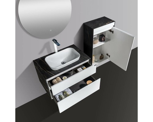 Комплект мебели для ванной Black&White Universe U907.800-1 80 907U800-1 подвесной White matt Lauren gold