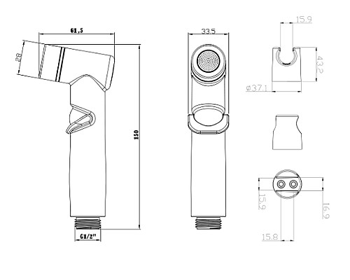 Гигиенический душ Lemark LM8088GM Графит