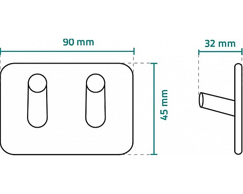 Крючок Ridder 131040100 двойной Нержавеющая сталь матовая