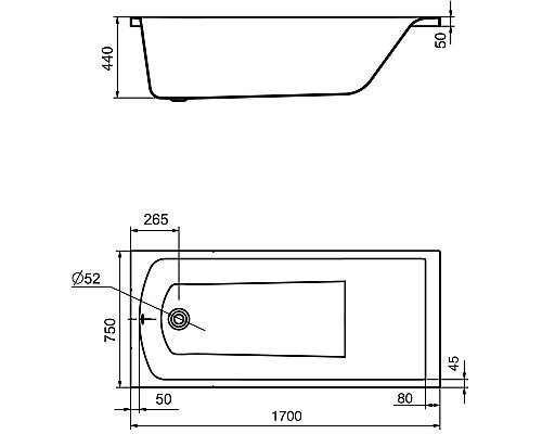 Акриловая ванна Santek Фиджи 170х75 1WH501596