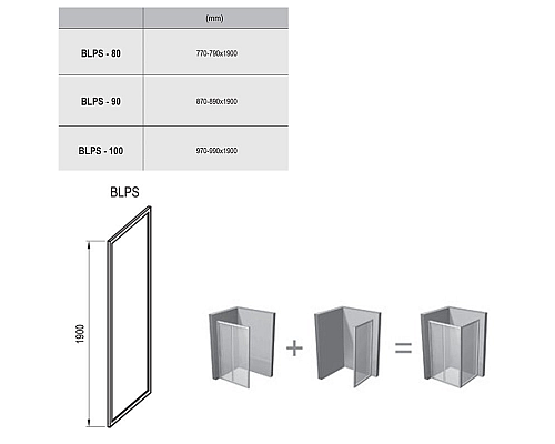 Душевая стенка Ravak Blix BLPS-90 9BH70C00ZG профиль Хром стекло Grape