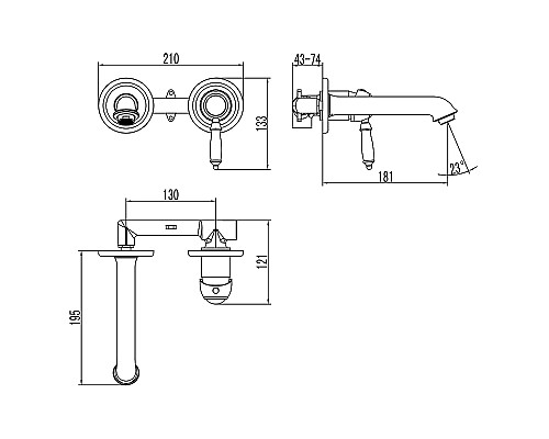 Смеситель для раковины Lemark Villa LM4826B Бронза