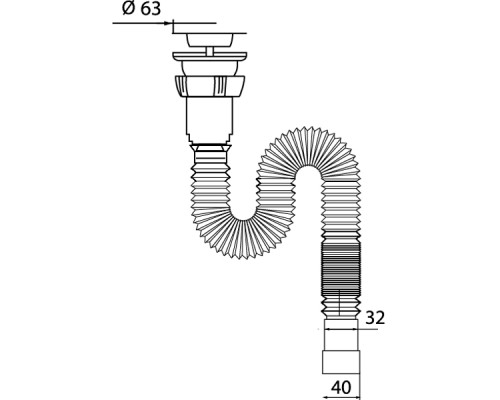 Сифон для раковины Wirquin 30717987 Нержавеющая сталь