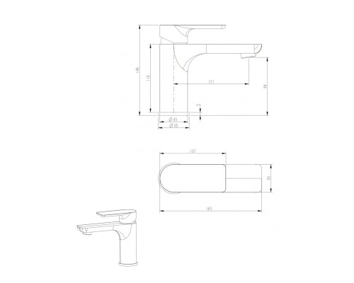 Смеситель для раковины Grocenberg GB2009 Хром