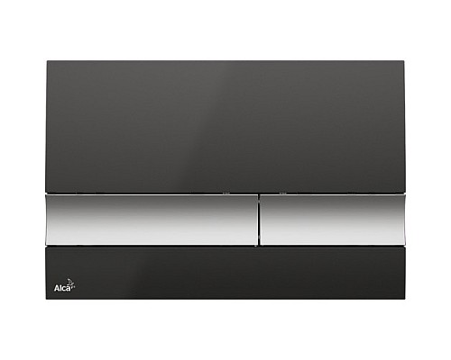 Кнопка смыва AlcaPlast M1728-2 черная/хром матовый