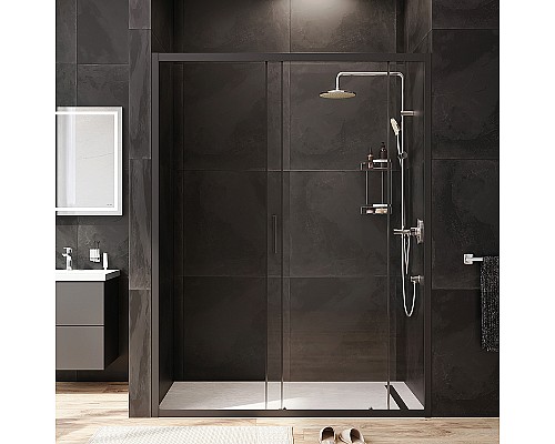 Душевая дверь AM.PM Gem 150 W90G-150-1-195BT профиль Черный матовый стекло прозрачное