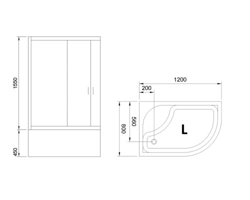 Душевой уголок Royal Bath BK 120х80 с поддоном Белый