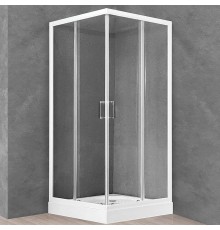 Душевой уголок Royal Bath HP 80х80 с поддоном профиль Белый стекло прозрачное