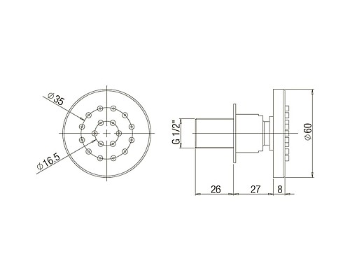 Душевая форсунка Paini 50CR721T Хром