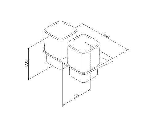 Стакан для зубных щеток AM.PM Inspire V2.0 A50A343422 двойной Черный матовый
