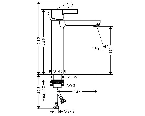 Смеситель для раковины Hansgrohe Metris S однорычажный хром 31026000